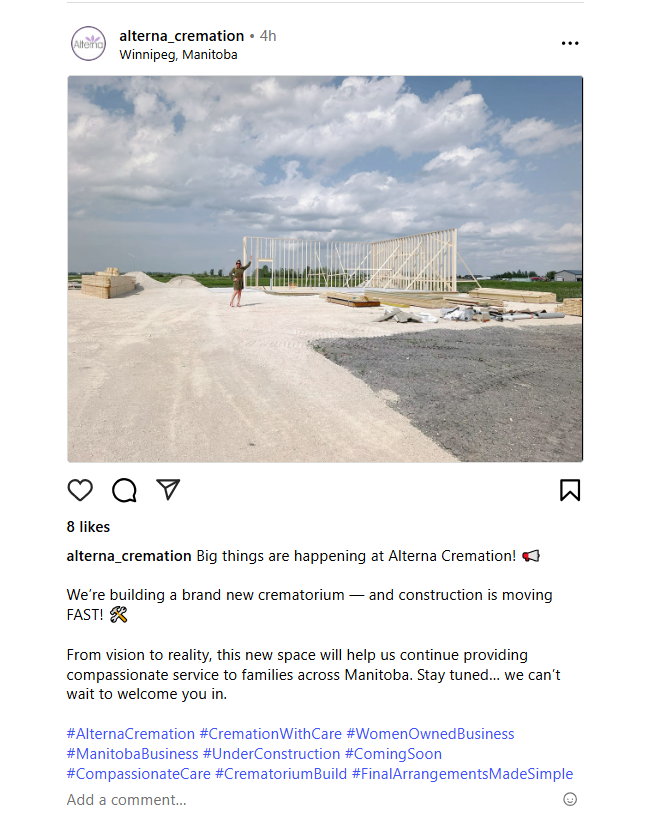 Alterna Cremation Owner Believed To Be First Woman To Build A Crematorium In Manitoba